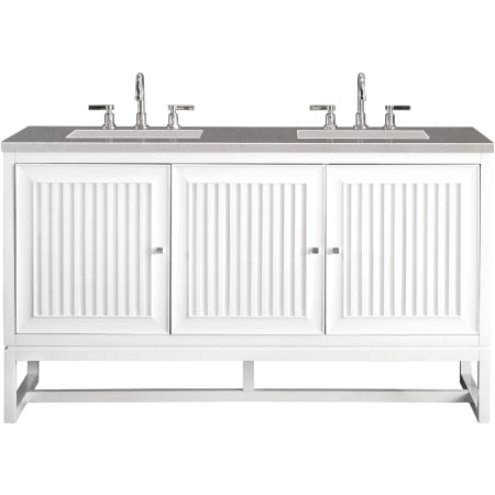 A large image of the James Martin Vanities E645-V60D-3GEX Glossy White