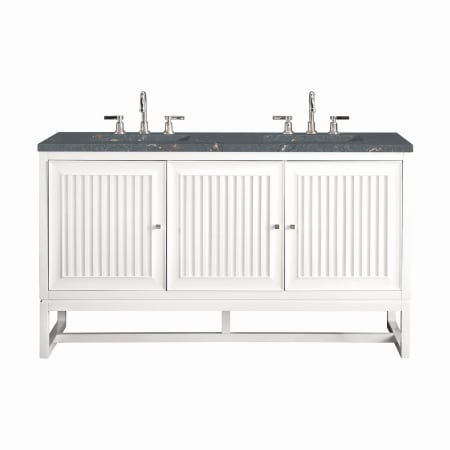 A large image of the James Martin Vanities E645-V60D-3PBL Glossy White