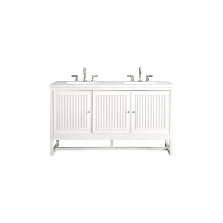 A large image of the James Martin Vanities E645-V60D-3WZ Glossy White