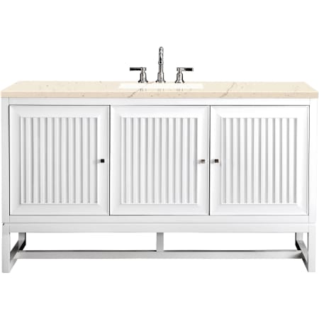 A large image of the James Martin Vanities E645-V60S-3EMR Glossy White