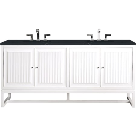 A large image of the James Martin Vanities E645-V72-3CSP Glossy White