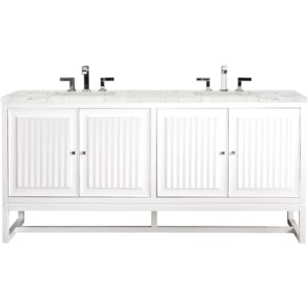 A large image of the James Martin Vanities E645-V72-3EJP Glossy White