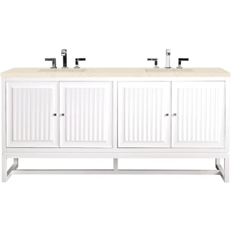 A large image of the James Martin Vanities E645-V72-3EMR Glossy White