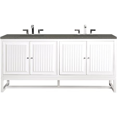 A large image of the James Martin Vanities E645-V72-3GEX Glossy White
