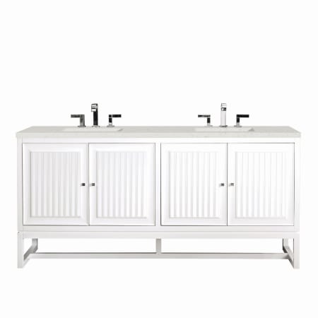 A large image of the James Martin Vanities E645-V72-3LDL Glossy White
