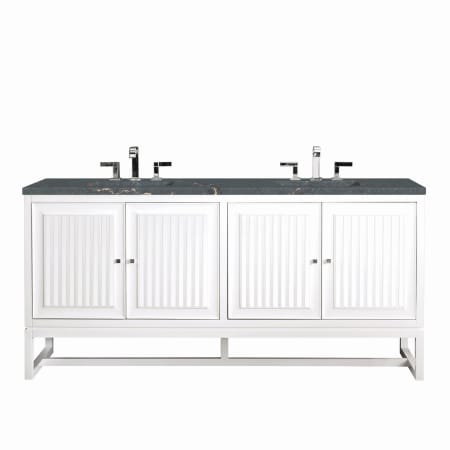 A large image of the James Martin Vanities E645-V72-3PBL Glossy White