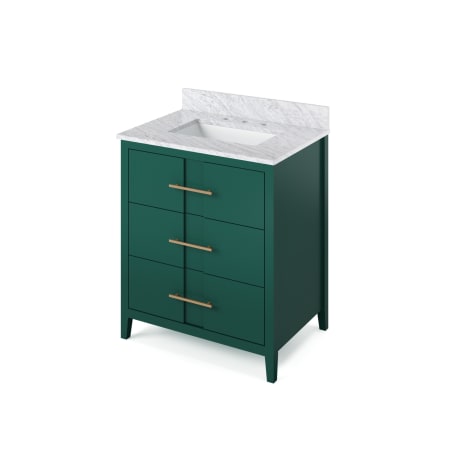 A large image of the Jeffrey Alexander VKITKAT30R-MARBLE Green / White Carrara