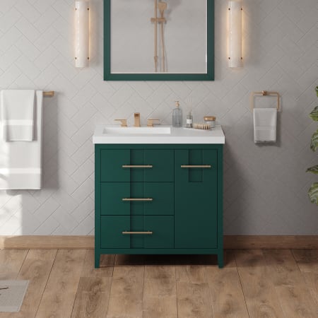 A large image of the Jeffrey Alexander VKITKAT36R-VESSEL-MARBLE Green / Lavante