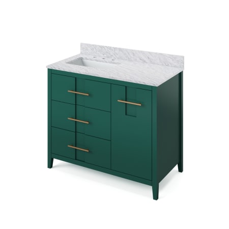 A large image of the Jeffrey Alexander VKITKAT42R-MARBLE Green / White Carrara