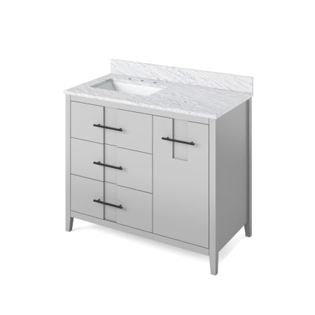 A large image of the Jeffrey Alexander VKITKAT42R-MARBLE Grey / White Carrara