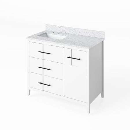 A large image of the Jeffrey Alexander VKITKAT42R-MARBLE White / White Carrara