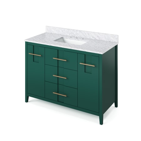 A large image of the Jeffrey Alexander VKITKAT48R-MARBLE Green / White Carrara