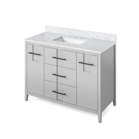 A large image of the Jeffrey Alexander VKITKAT48R-MARBLE Grey / White Carrara