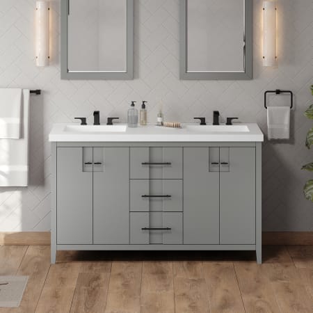 A large image of the Jeffrey Alexander VKITKAT60R-VESSEL-MARBLE Grey / Lavante