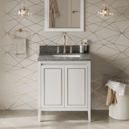 A large image of the Jeffrey Alexander VKITPER30R-MARBLE White / Boulder