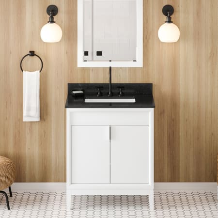 A large image of the Jeffrey Alexander VKITTHE30R-GRANITE White / Black