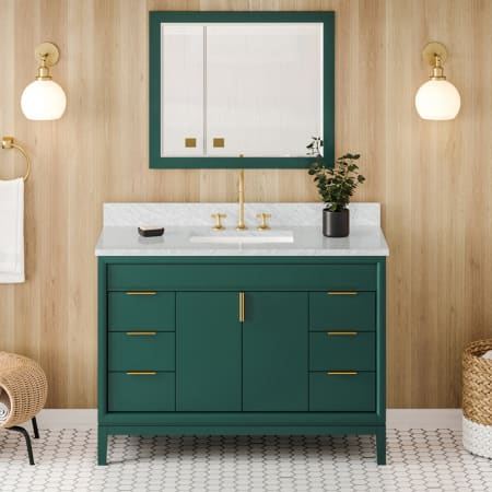 A large image of the Jeffrey Alexander VKITTHE48R-MARBLE Green / White Carrara