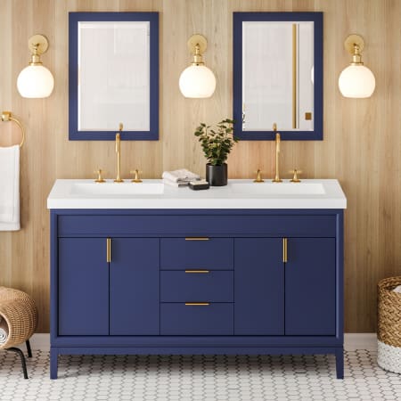 A large image of the Jeffrey Alexander VKITTHE60R-MARBLE Hale Blue / Lavante