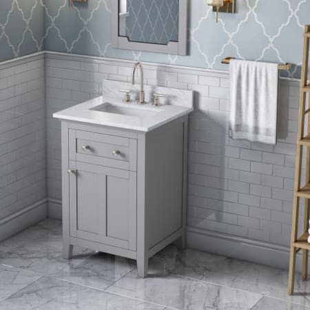 A large image of the Jeffrey Alexander VKITCHA24 Grey / White Carrara Marble Top