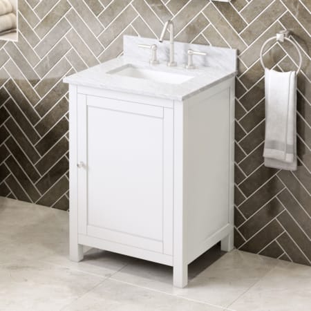 A large image of the Jeffrey Alexander VKITAST24 White / White Carrara Marble Top