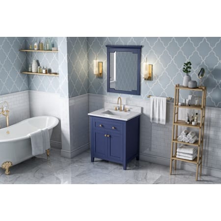 A large image of the Jeffrey Alexander VKITCHA30 Hale Blue with Marble
