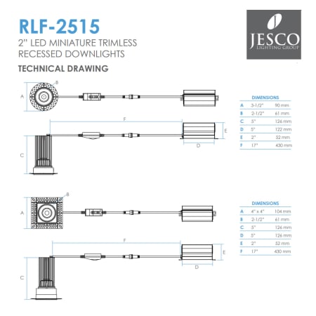 A large image of the Jesco Lighting RLF-2515-SW5 Alternate Image