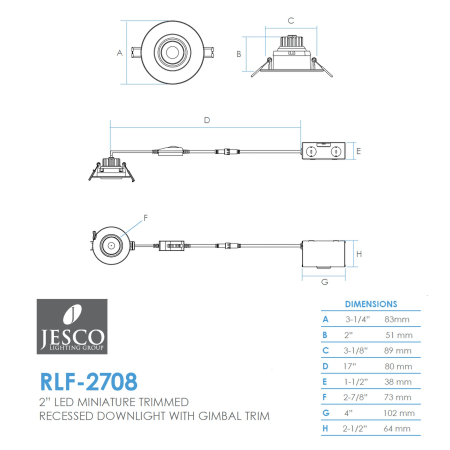 A large image of the Jesco Lighting RLF-2708-SW5 Alternate Image