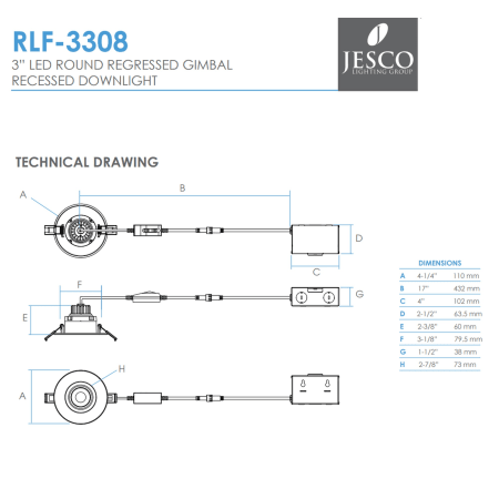 A large image of the Jesco Lighting RLF-3308-SW5 Alternate Image