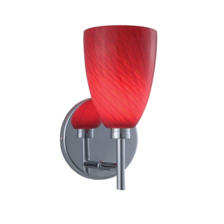 A large image of the Jesco Lighting WS220 Chrome / Red