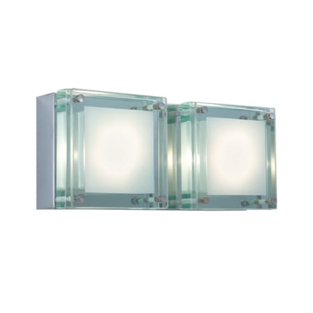 A large image of the Jesco Lighting WS306H-2 Chrome / Glass