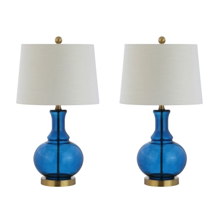 A large image of the JONATHAN Y Lighting JYL1068 Cobalt Blue / Brass Gold