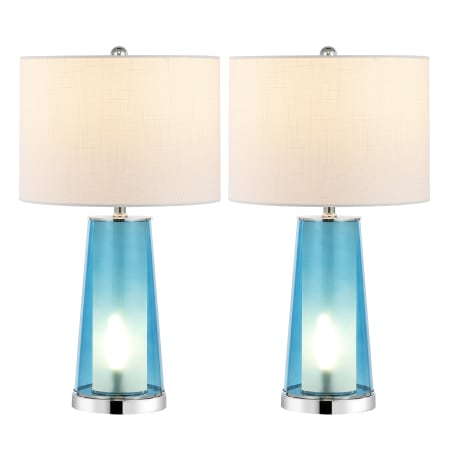 A large image of the JONATHAN Y Lighting JYL1137-SET2 Clear Blue / Chrome