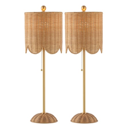 A large image of the JONATHAN Y Lighting JYL1138-SET2 Natural / Brass Gold