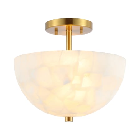 A large image of the JONATHAN Y Lighting JYL1205 White Marbling / Brass Gold