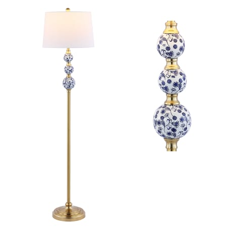 A large image of the JONATHAN Y Lighting JYL3093 Brass Gold / Blue