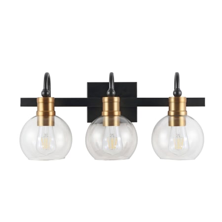 A large image of the JONATHAN Y Lighting JYL3528 Black / Brass Gold