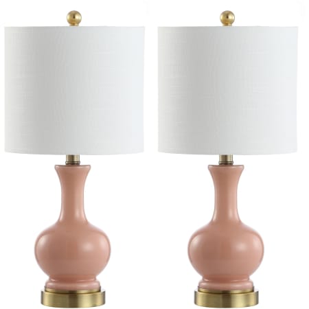A large image of the JONATHAN Y Lighting JYL4033B-SET2 Light Coral/Brass Gold
