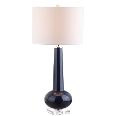 A large image of the JONATHAN Y Lighting JYL5026A Navy / Crystal Base