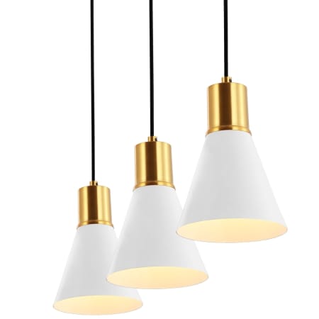 A large image of the JONATHAN Y Lighting JYL6134A White / Brass Gold