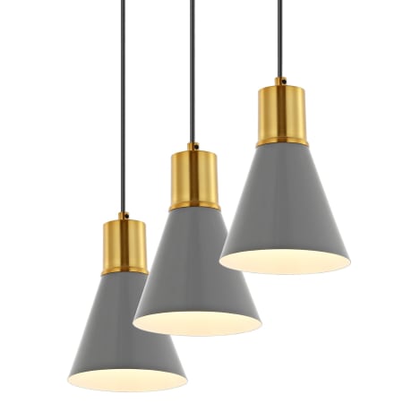 A large image of the JONATHAN Y Lighting JYL6134 Gray / Brass Gold