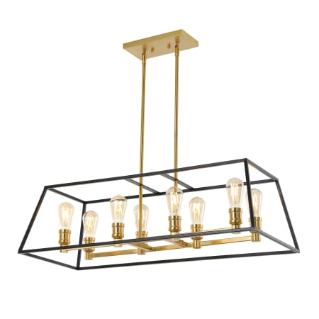 A large image of the JONATHAN Y Lighting JYL6511 Black / Brass Gold
