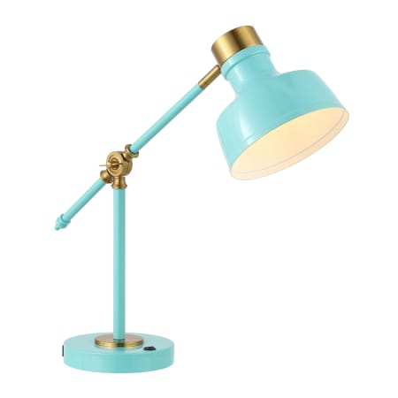 A large image of the JONATHAN Y Lighting JYL7124 Cyan / Brass Gold