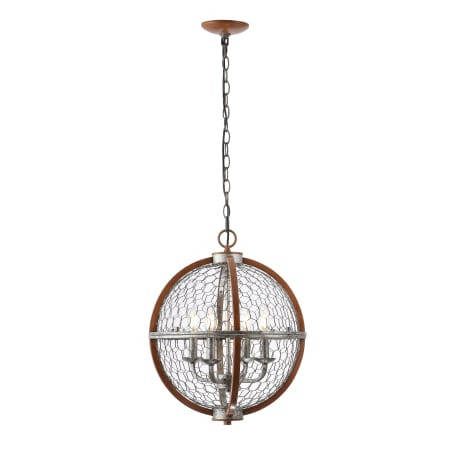 A large image of the JONATHAN Y Lighting JYL7518 Silver / Brown