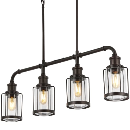 A large image of the JONATHAN Y Lighting JYL7592 Oil Rubbed Bronze / Clear