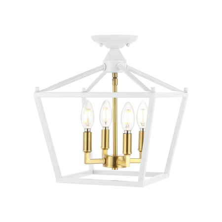A large image of the JONATHAN Y Lighting JYL7610 White / Brass Gold