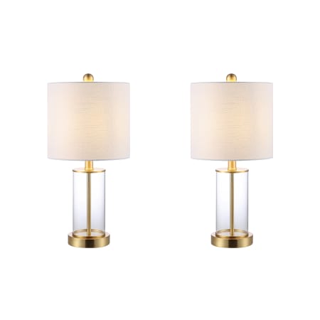 A large image of the JONATHAN Y Lighting JYL8500-SET2 Brass Gold / Clear