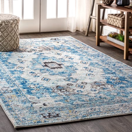 A large image of the JONATHAN Y Lighting MDP202-5 Cream / Blue