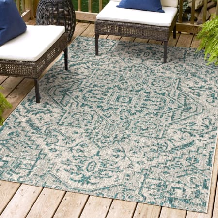 A large image of the JONATHAN Y Lighting SMB105-4 Teal / Gray