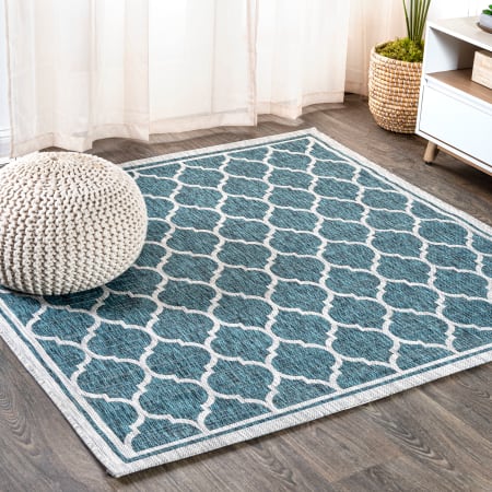 A large image of the JONATHAN Y Lighting SMB109-5SQ Teal / Gray