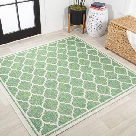 A large image of the JONATHAN Y Lighting SMB109-5SQ Cream / Green